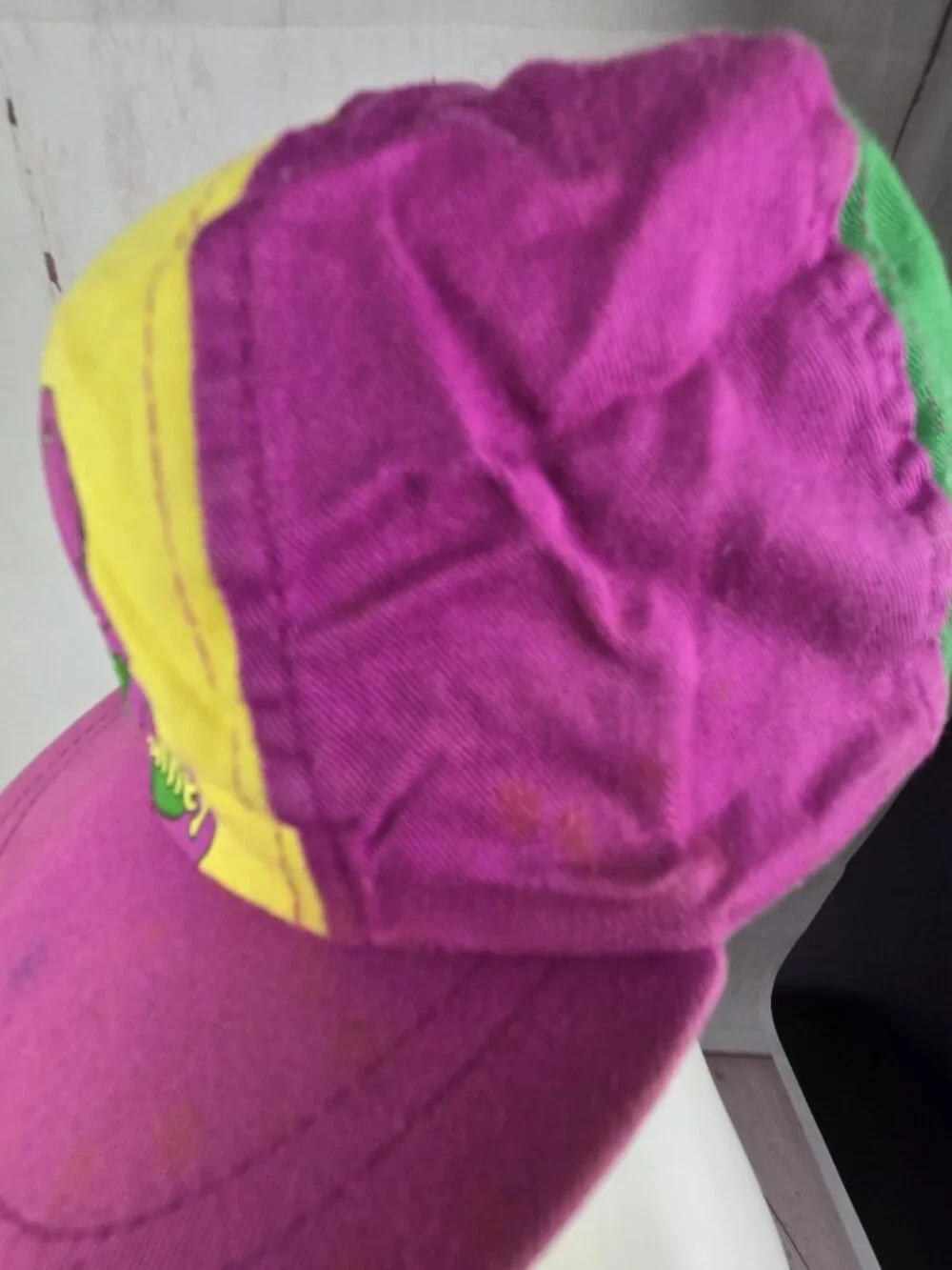 Vintage 1992 Barney Purple Dinosaur Girl’s Party Baseball Hat Youth Size
